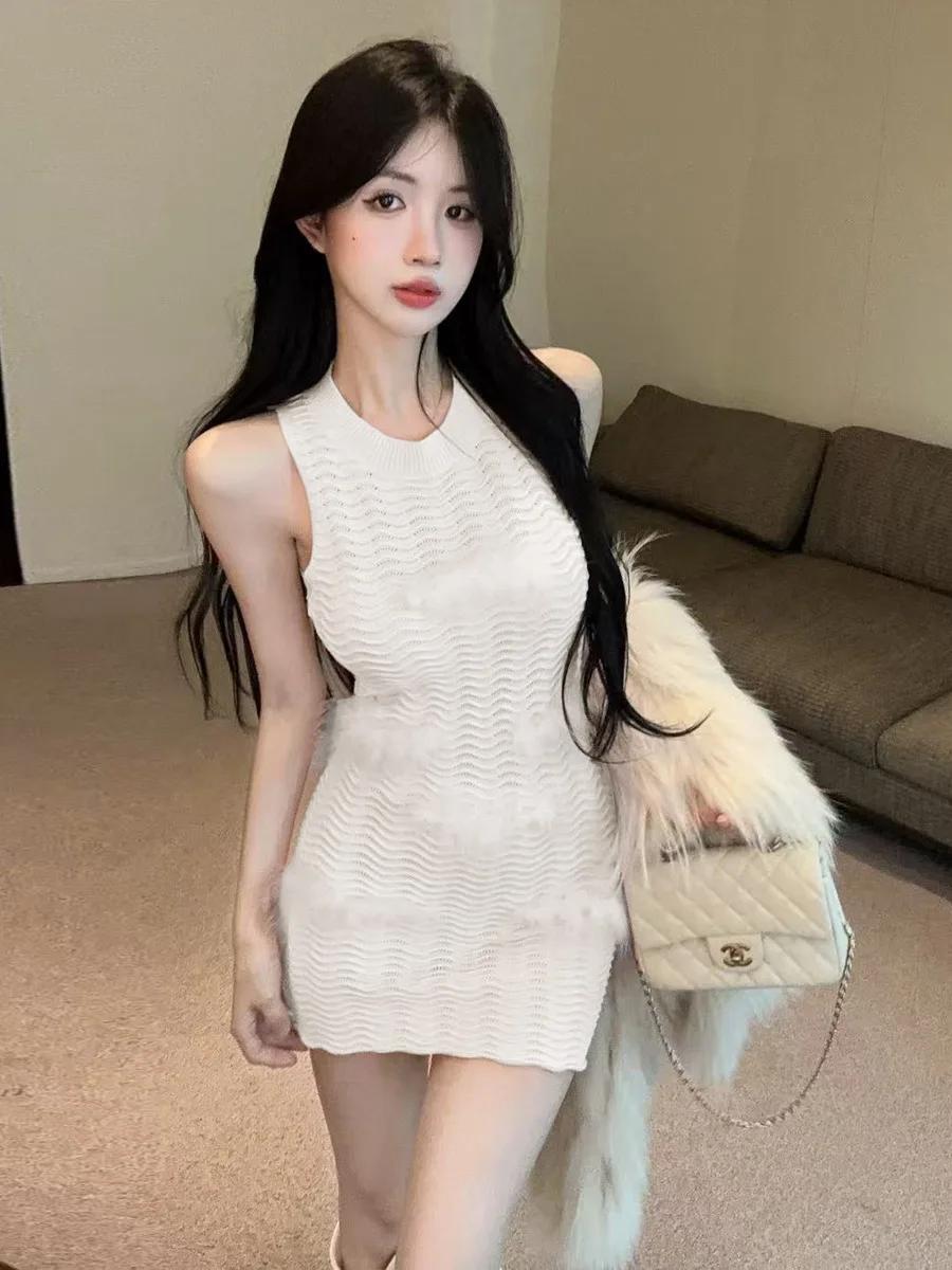 

Pure Desire ажурный вязаный жилет Dr, женский белый жилет с затягивающей талией для похудения, внутренняя одежда, облегающая юбка