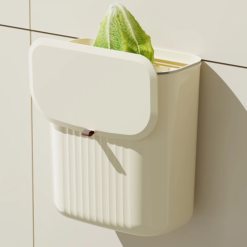 UFORU Wall-mounted kitchen trash can , with lid for garbage collection in the living room, bedroom, and bathroom.
