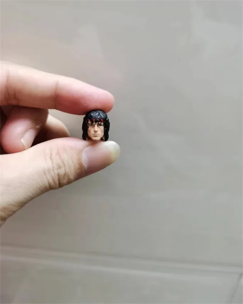 1/18 soldado masculino primera gota de sangre Rambo cabeza tallada modelo de escultura accesorios de juguete aptos para cuerpo de figuras de acción de 3,75 pulgadas en Stock