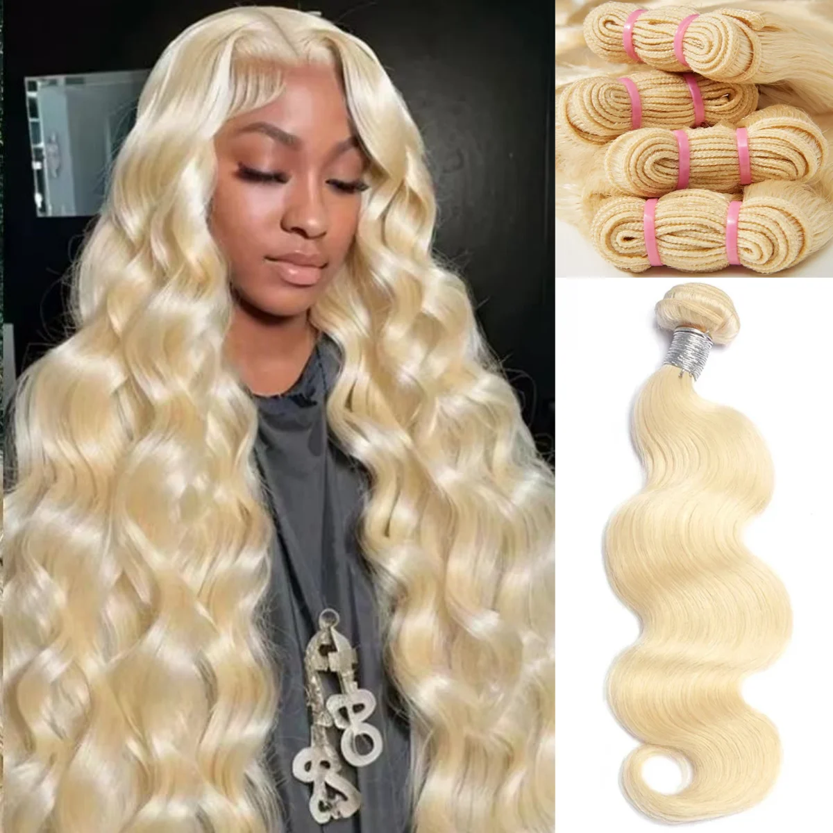 613 Бразильские пучки объемных волн 4/27 Натуральные черные волосы Пучки волос Remy Плетение волос Натуральные человеческие волосы для черного цвета W