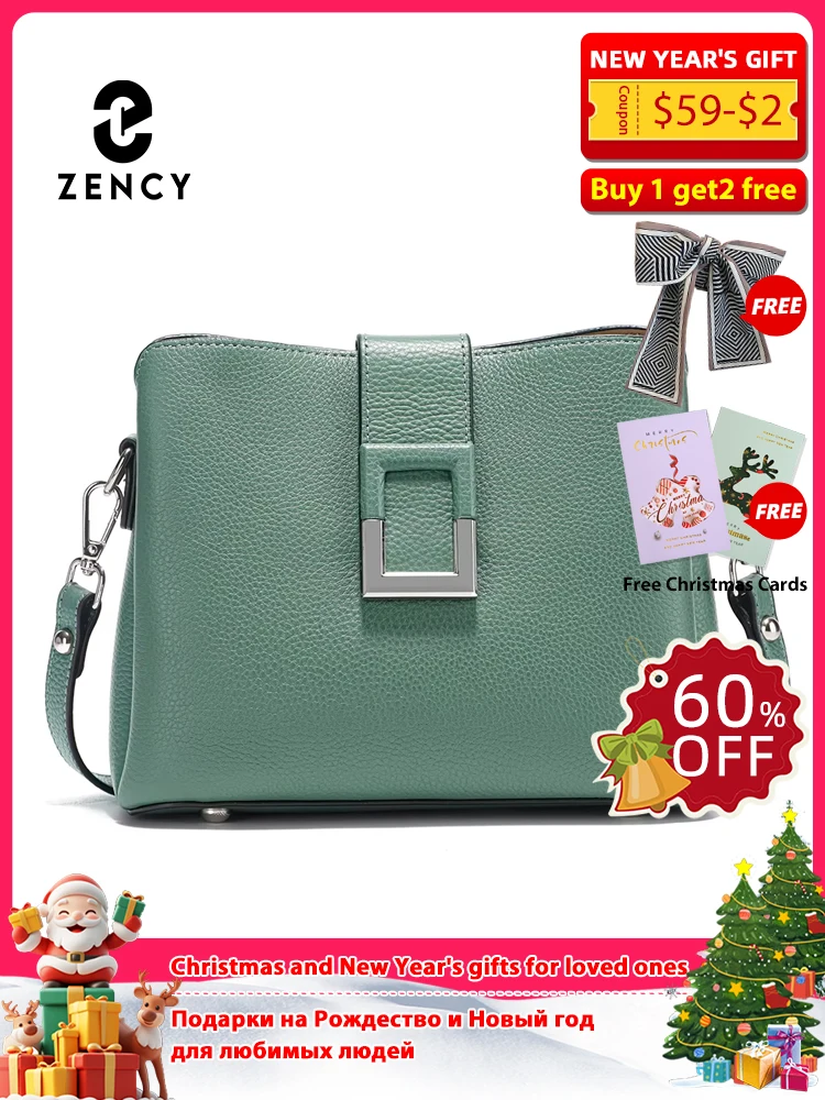 

Zency Genuine Leather Designer Noble Shopper Shoulder Bag Commuter Large Bucket Handbag Women Crossbody Light Pink White Bags