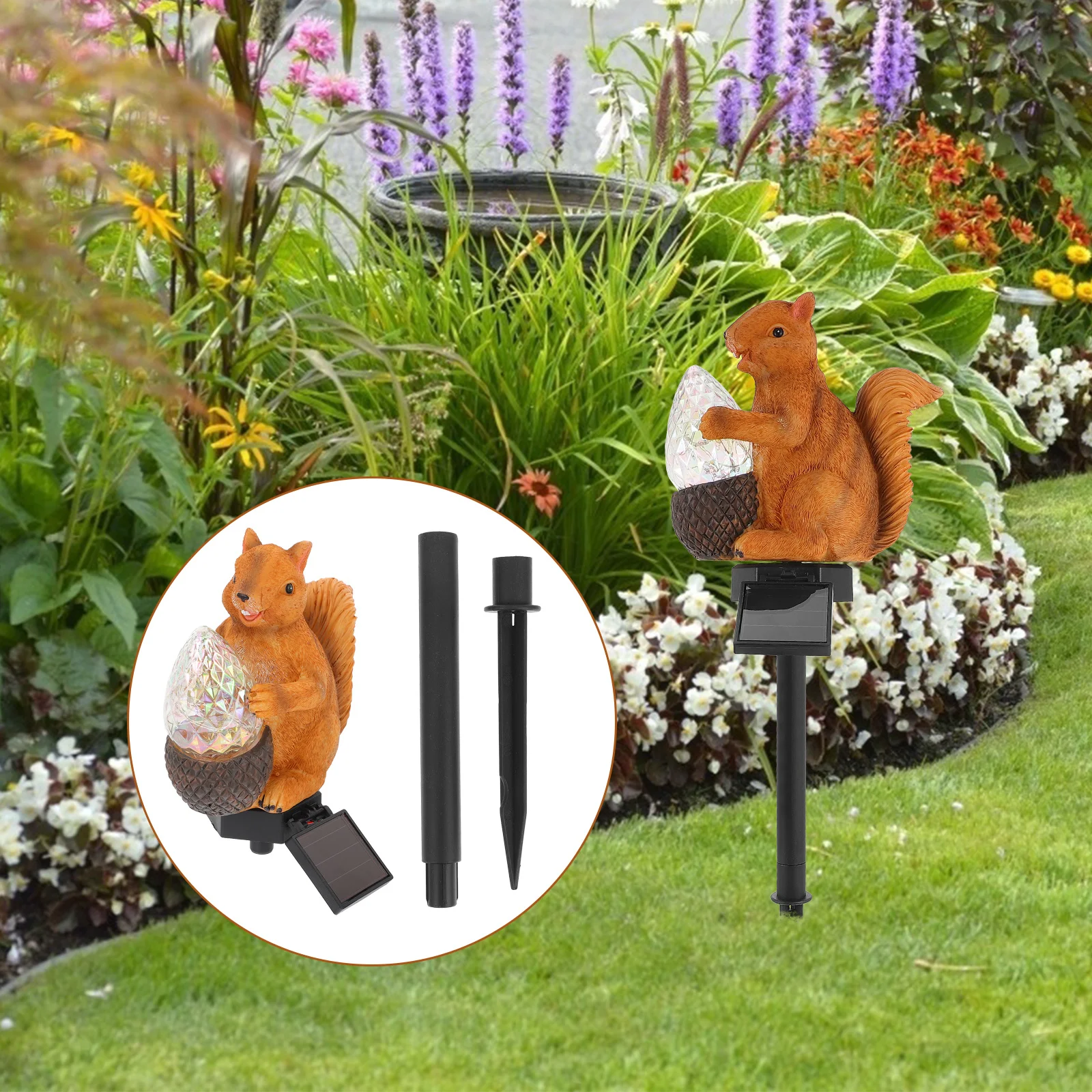 

1Pcs Solar Lawn Lamp Outdoor LED Ground Light for Garden Courtyard Yard Decorative Waterproof Landscape Lighting Orange