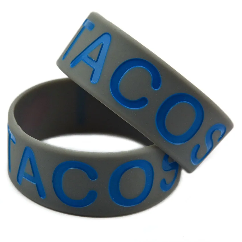 1 PC I Love Tacos Silicone Wristband Gourmet Advertising Bangle 1 Inch Wide Sports Bracelets