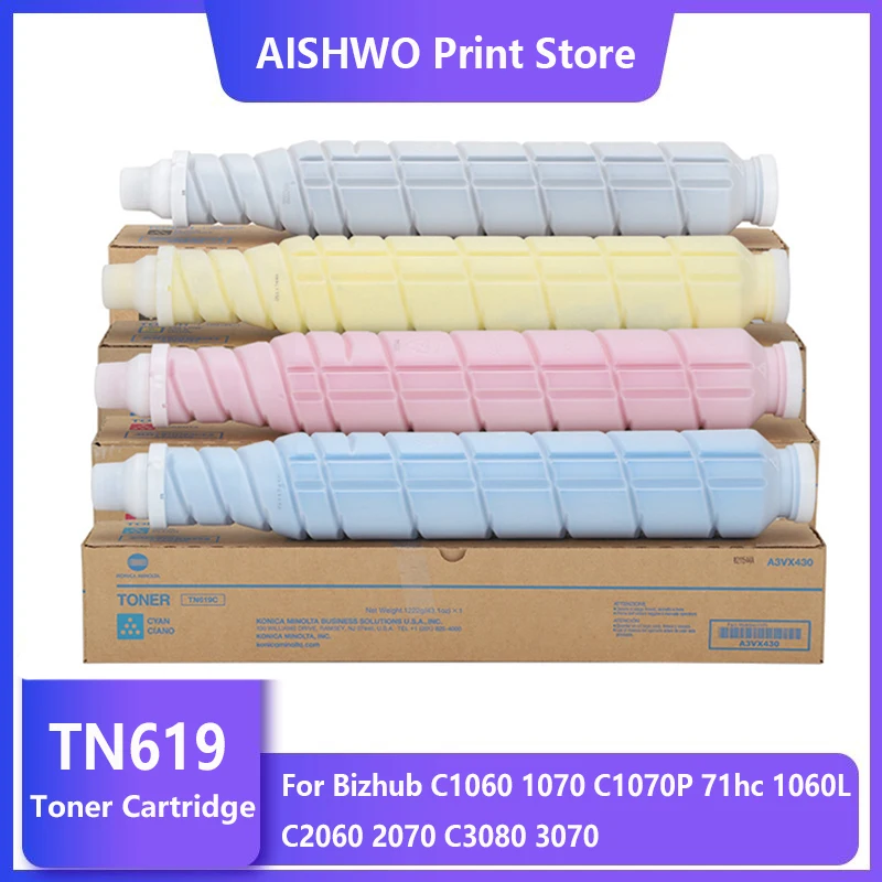 

1 pcs TN619 Toner Cartridge For Konica Minolta Bizhub C1060 1070 C1070P 71hc 1060L C2060 2070 C3080 3070 Color Printer