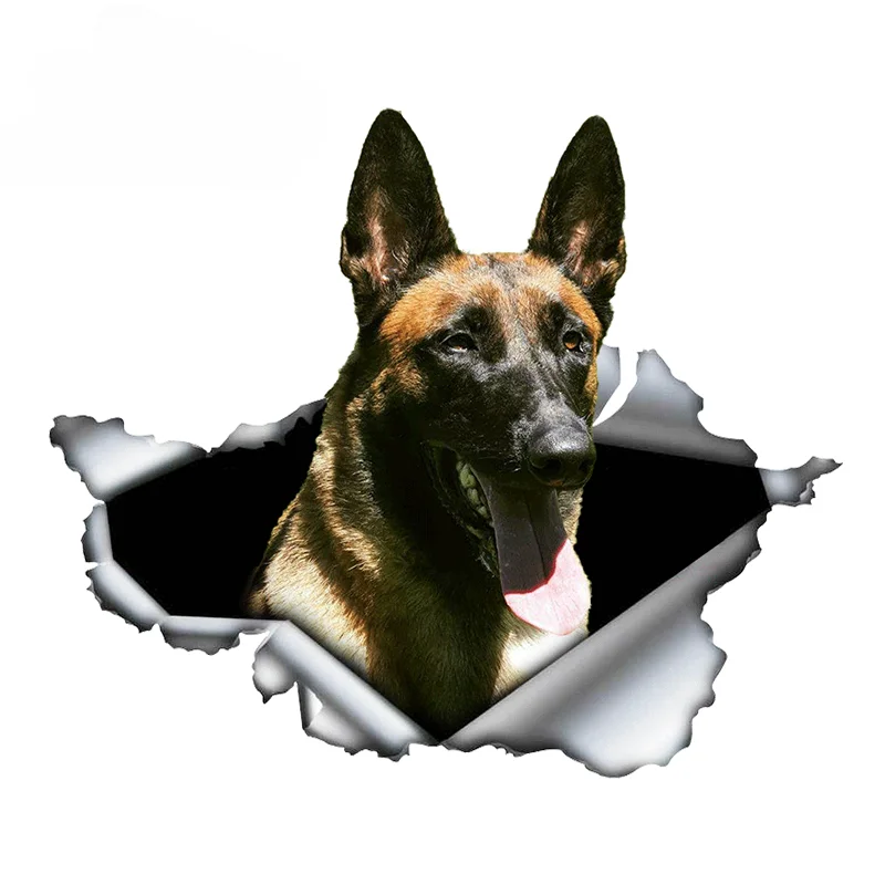 JPCT 3D German Shepherd Pet Dog Stickers for Camping Cars, Windows, Bumpers Waterproof Vinyl Stickers Length 13cm