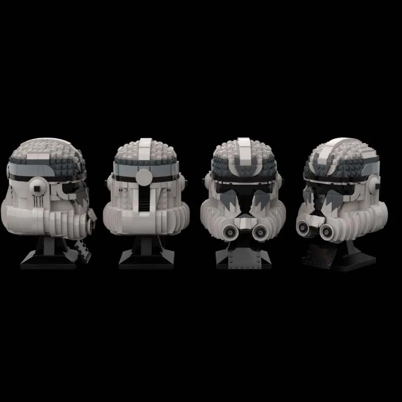 896 PCS Trooper Helmet MOC Model Custom Building Blocks Assembly Toy Perfect Birthday Gift For Desktop Helmet Ornament Display view 3