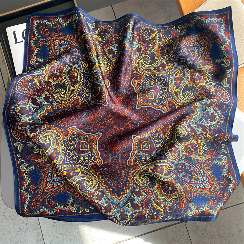 100% Real Silk Scarf Fashion Floral Women Handkerchief Printed Female Bandana Neck Hijab Lady Girl Spring Foular Neckerchief