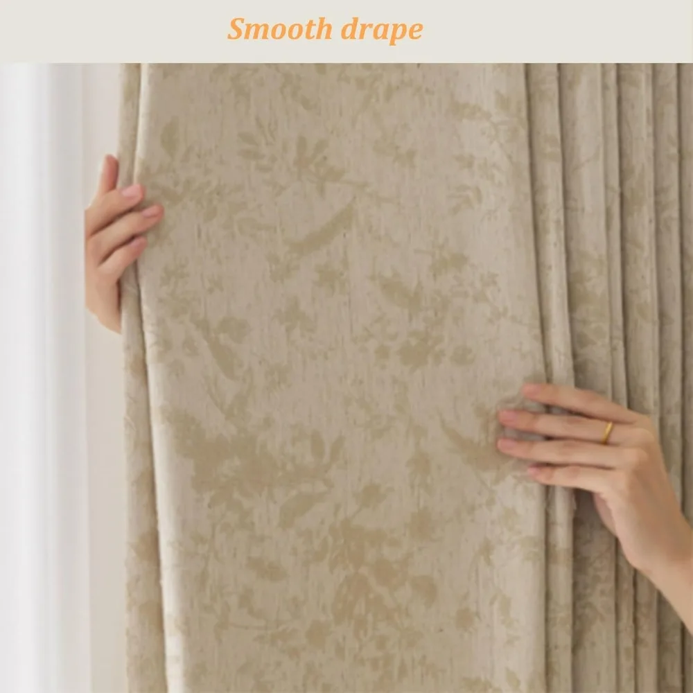 Embroidered Floral Polyester Blend Drapes with Boho Fringes for Living Room and Bedroom, Ideal for Blackout Window Curtains