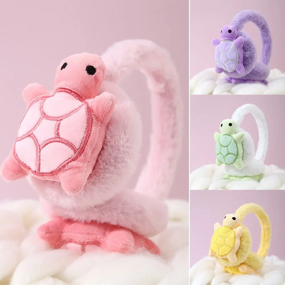 

Cute Plush Turtle Ear Warmer Thickened Anti-Freeze Ear Cover Keep Warm Ear Protection Earmuff for Children’s Gifts