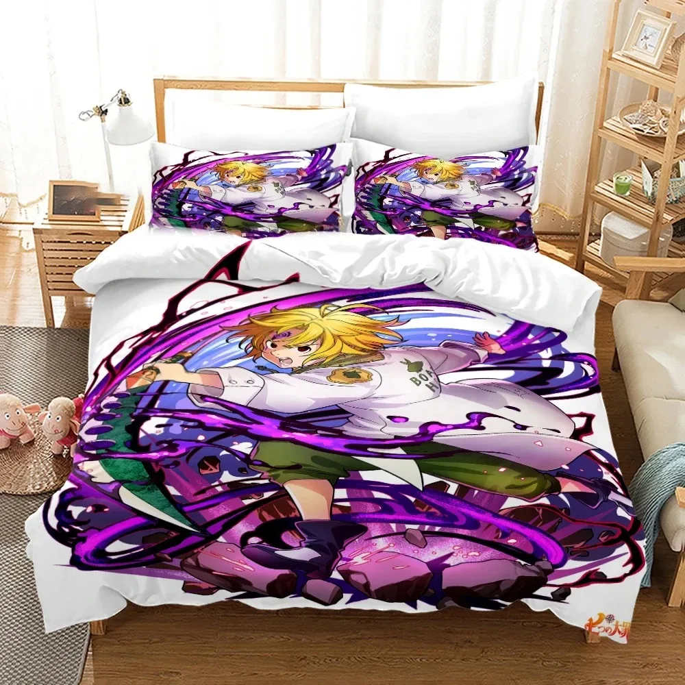 3D Printed Seven Deadly Sins Bedding Set Anime Meliodas Duvet Cover Double Twin Full Queen King Adult Kid Bedclothes Quilt Cover