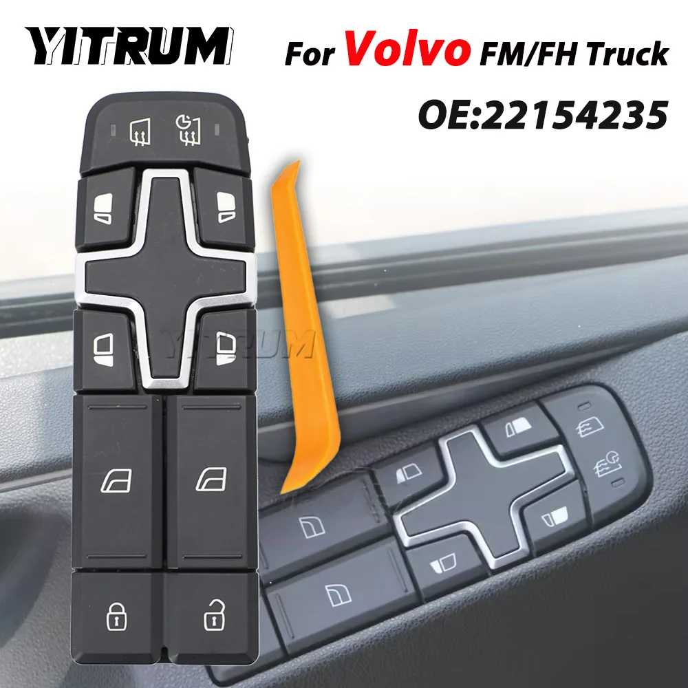 YITRUM High Quality 12V For Volvo Trucks FH FM Series Car Accessories Window Switch 22154235 22154285 14050579 BP127-372 214898