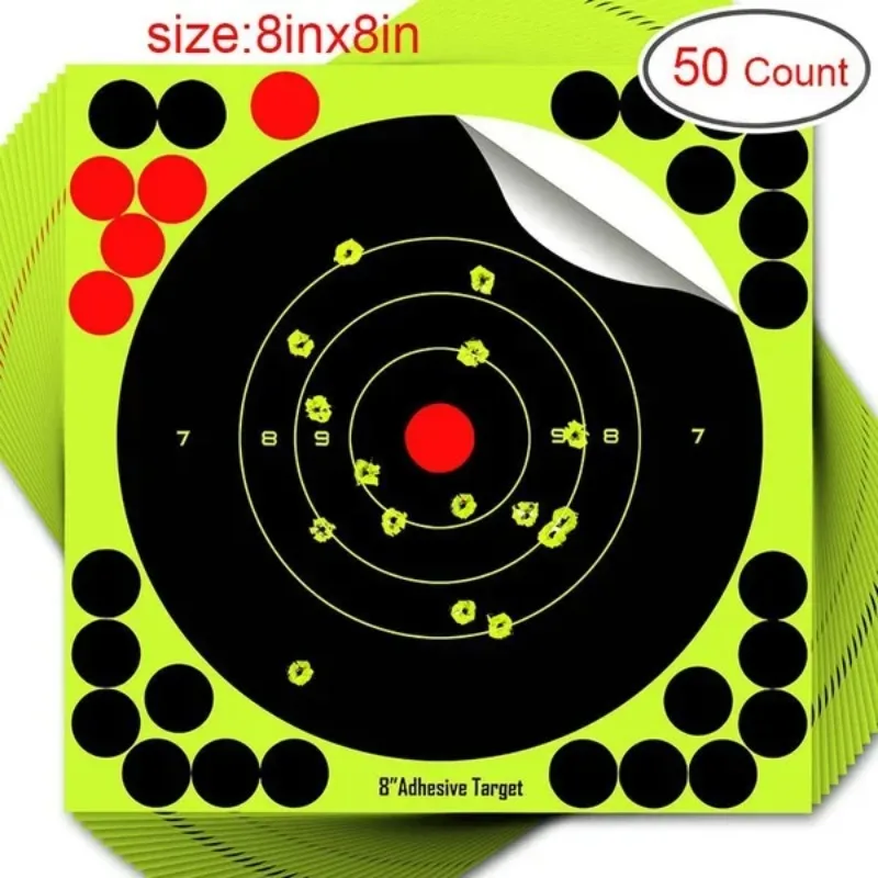 10/25/50pcs Self Adhesive Shooting Target Paster Reactivity Aim Hunt Shooting Papers Stickers Training Hunting Accessories