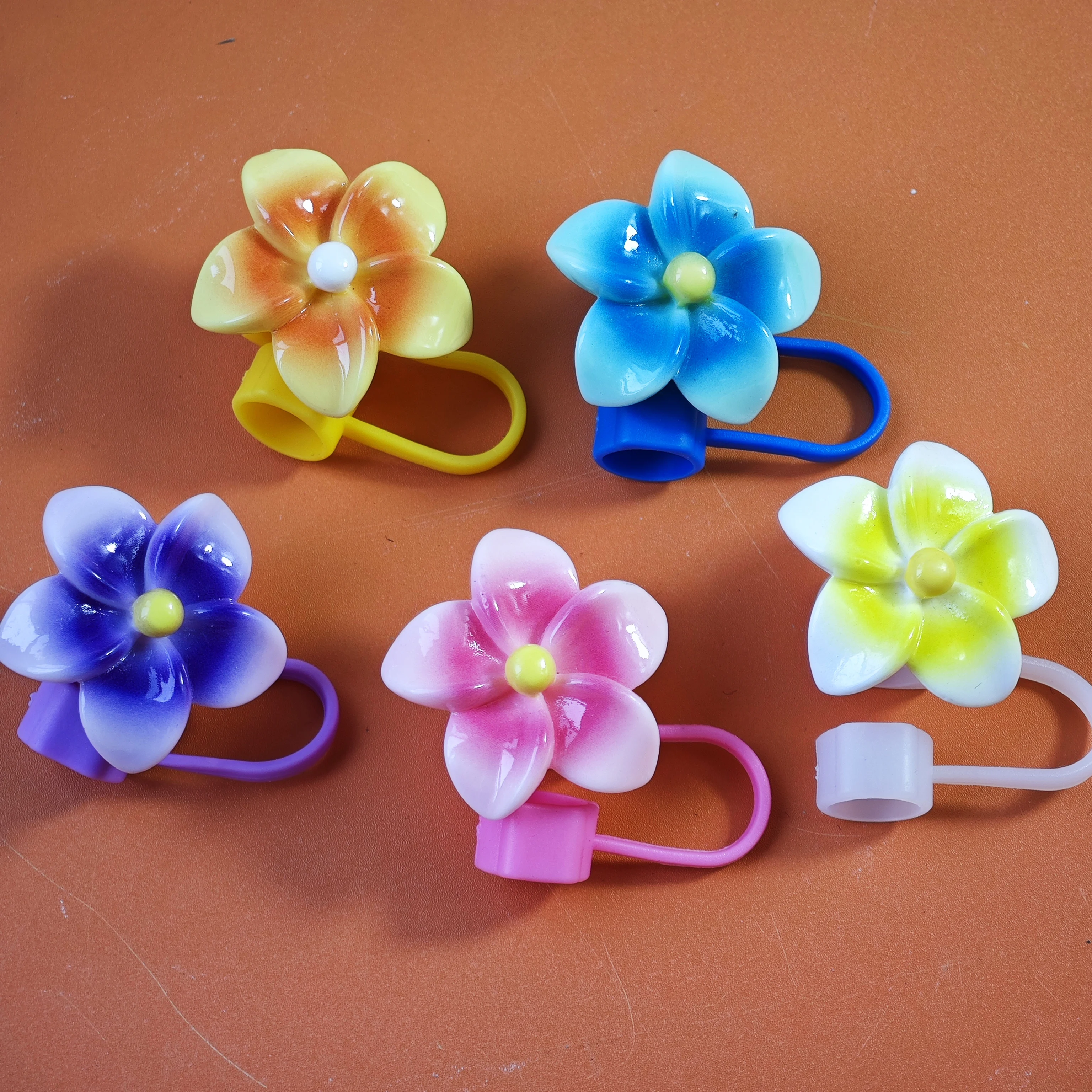 New Summer Collection Flower-Decorated Straw Cap Protective Cover