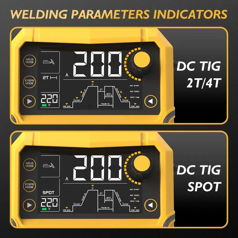 Saldatrice TIG multifunzionale con spot TIG e stick 110 e 220 V Doppia tensione certificata da ETL