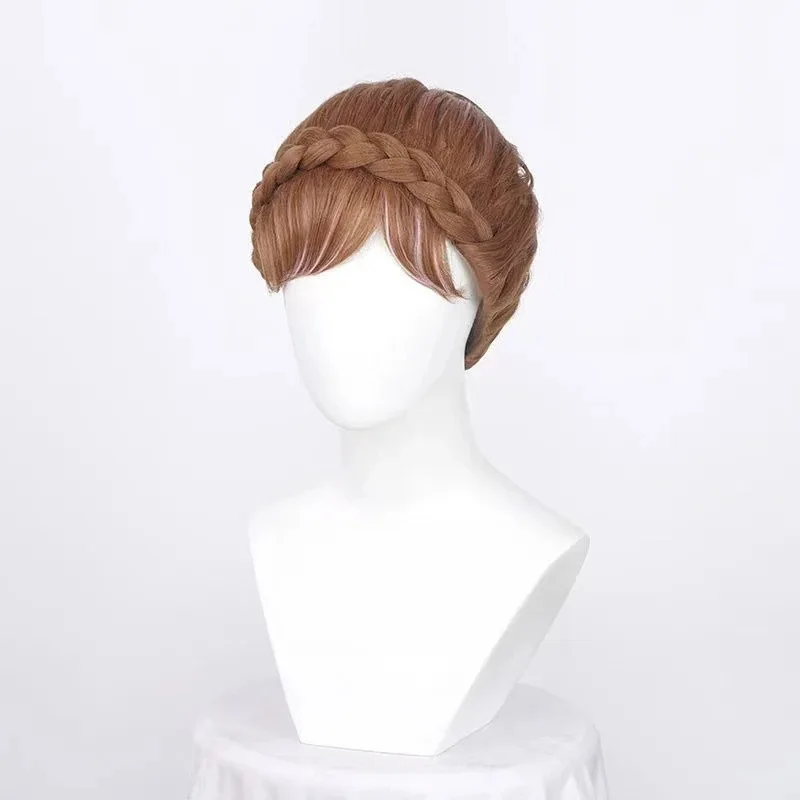 CyPrincess آنا شعر مستعار تأثيري الاصطناعية كعكة تصفيفة الشعر شعر مستعار قصير أنيمي Coser لطيف فتاة ألياف مقاومة للحرارة شعر مستعار هالوين استخدام الحفلات #1