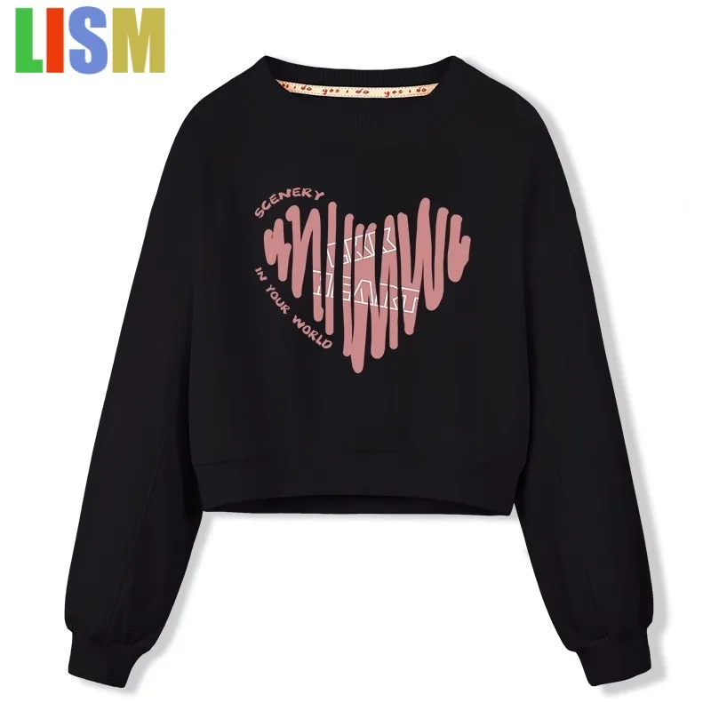 

LISM women's winter clothes y2k hoodies sweatshirt 2025 Faion Autumn Winter Fce Loose Pure Cotton Top Trendy round Ne Pullover
