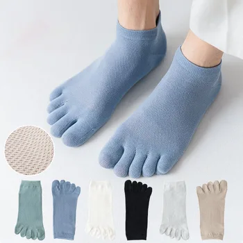 남성용 짧은 다섯 손가락 양말, 얇은 땀 흡수 발목 양말, 스포츠 러닝 스플릿 토 양말, 코튼 5 토 양말, 용수철 여름