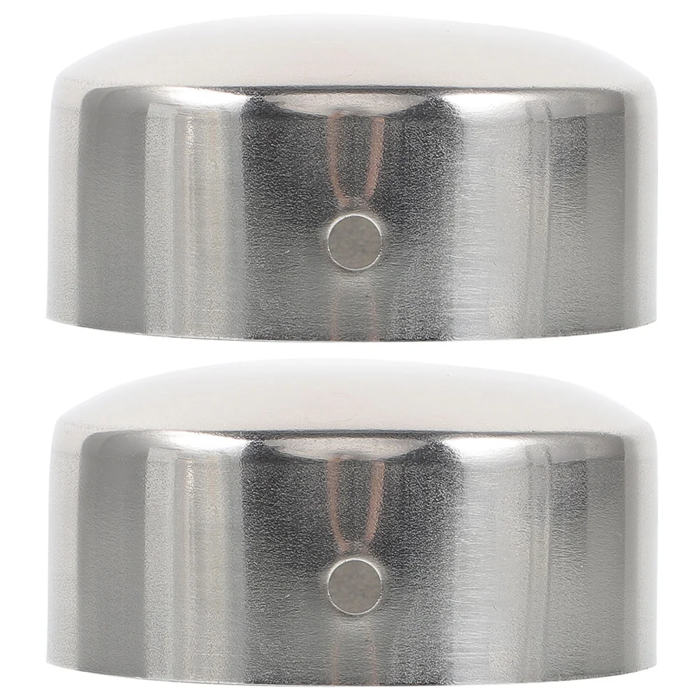 

2 Pcs Tubing Plug Caps for Tube Pipe Fittings Wooden Handrail End Stairs Accessories Stainless