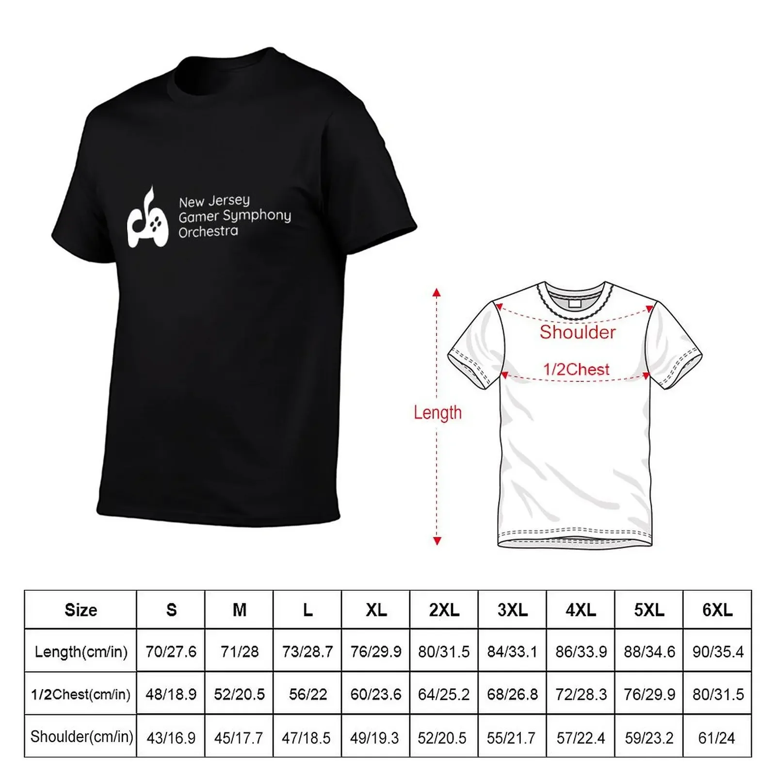 New Jersey Gamer Symphony Orchestra White Text White Logo T-Shirt graphic t shirts essential t shirt shirts graphic tee men