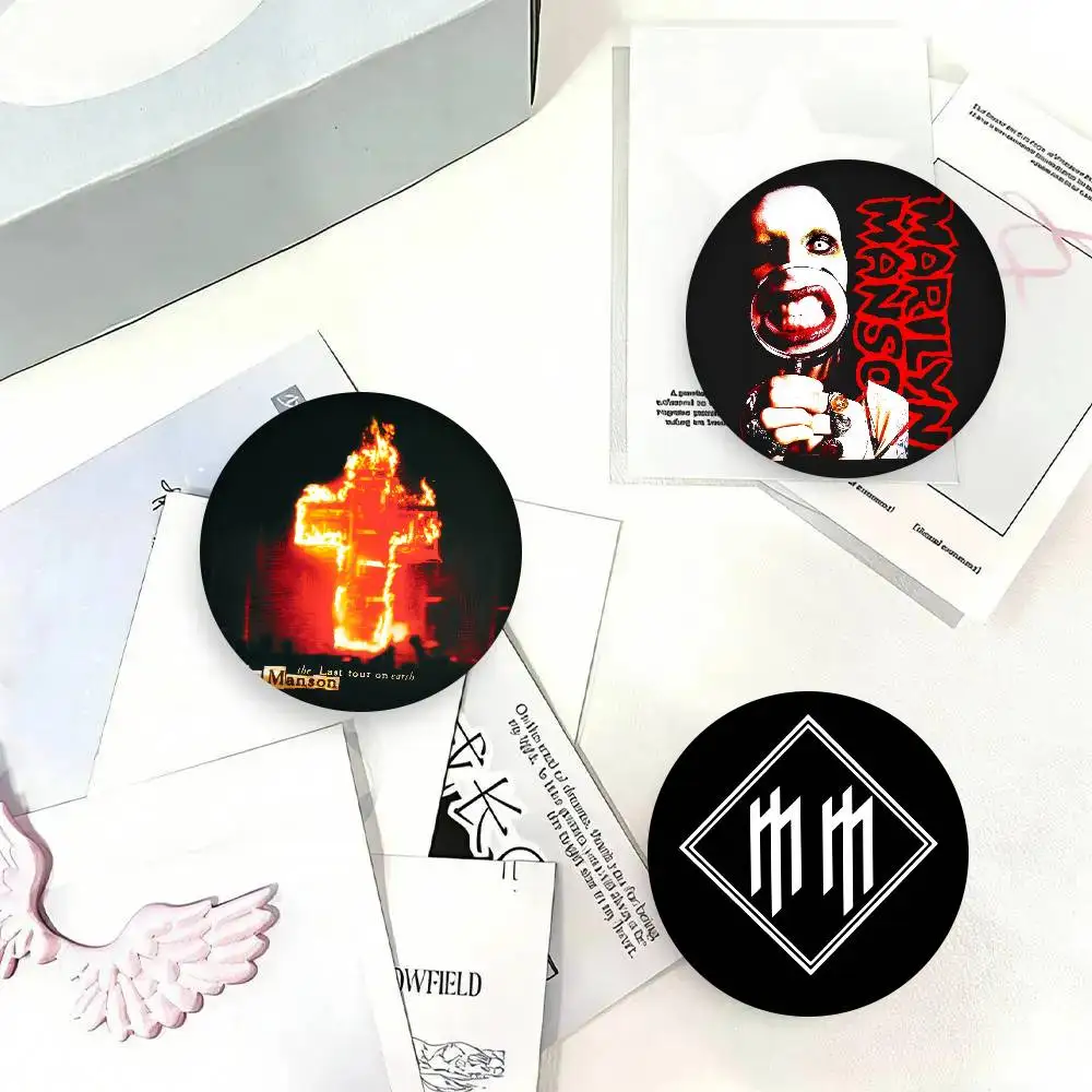 Marilyn Singer Manson Rock Tinplate Pin Button Custom Anime Role Old-school Brooch Cartoon Collar Badge Jewelry Gift Fans