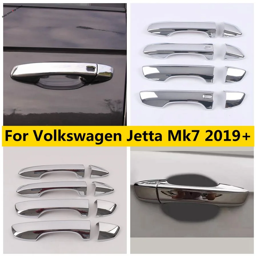 

Outside Car Door Pull Doorknob Handle Bowl Decor Frame Cover Trim Fit For Volkswagen Jetta Mk7 2019 - 2022 Car Accessories