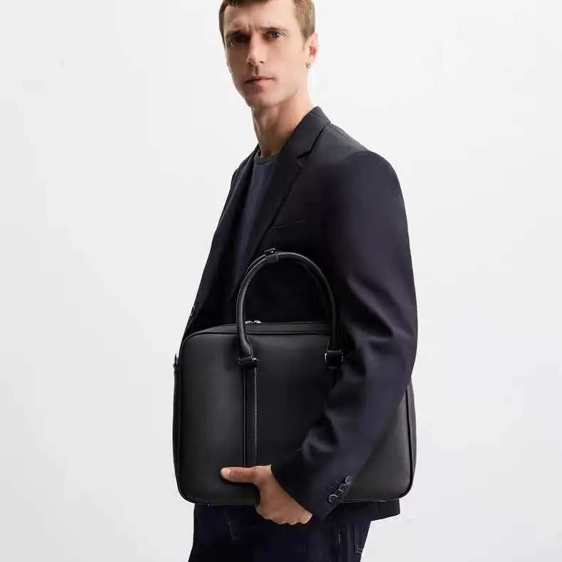 جديد فاخر بولي Leather جلد رجال الأعمال حقيبة الذكور حقيبة كتف الرجال حقيبة ساعي حقيبة يد الأعمال ركاب حقيبة لابتوب #5