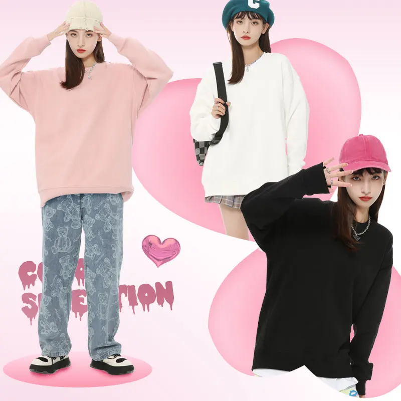 Kuromi round neck hoodie for women in spring and autumn, short jacket, Japanese Kuromi collaboration clothing trend