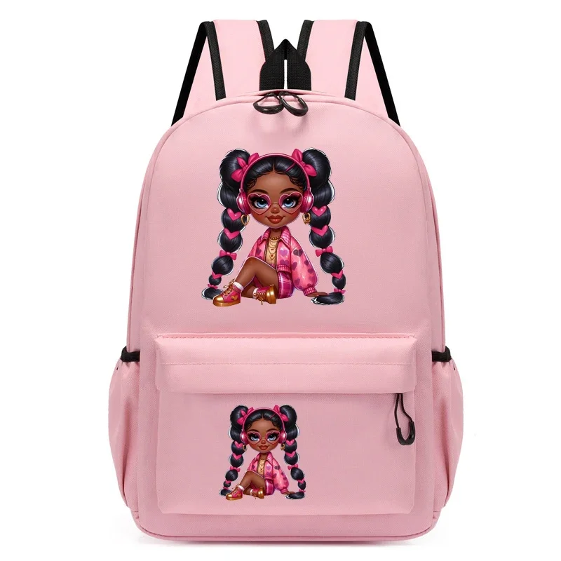 

Children Bagpack Beautiful Afro Girl Backpack Kindergarten Schoolbag Kids Princess Bookbag Girl Travel Student School Backpack