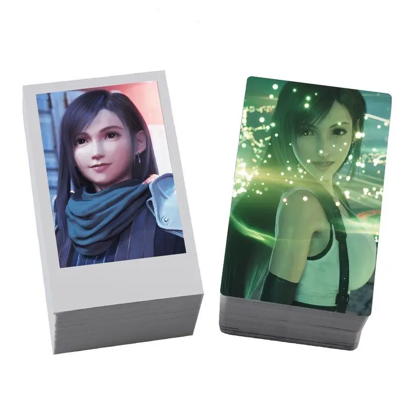 100 قطعة فاينل فانتسي السابع أنيمي بطاقة الليزر تيفا لوكهارت تأثيري صور زوايا مستديرة بطاقة لومو هدايا عيد الميلاد الفتيات #2