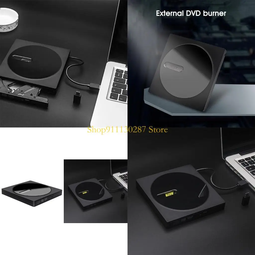 

J1HC USB Typec Внешний DVD Burers Reader USB3.0 Portable DVD -плеер Внешний DVD -диск