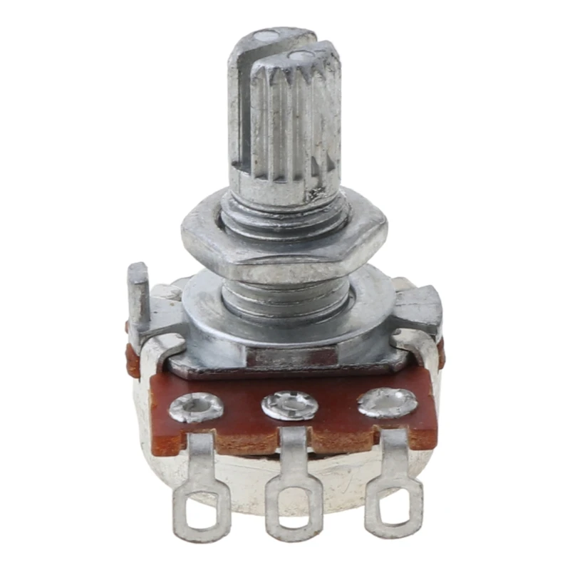 YD61 A500K Potentiometer Splined Pot Electric Guitar Bass Effect Amp Tone Volume 15mm