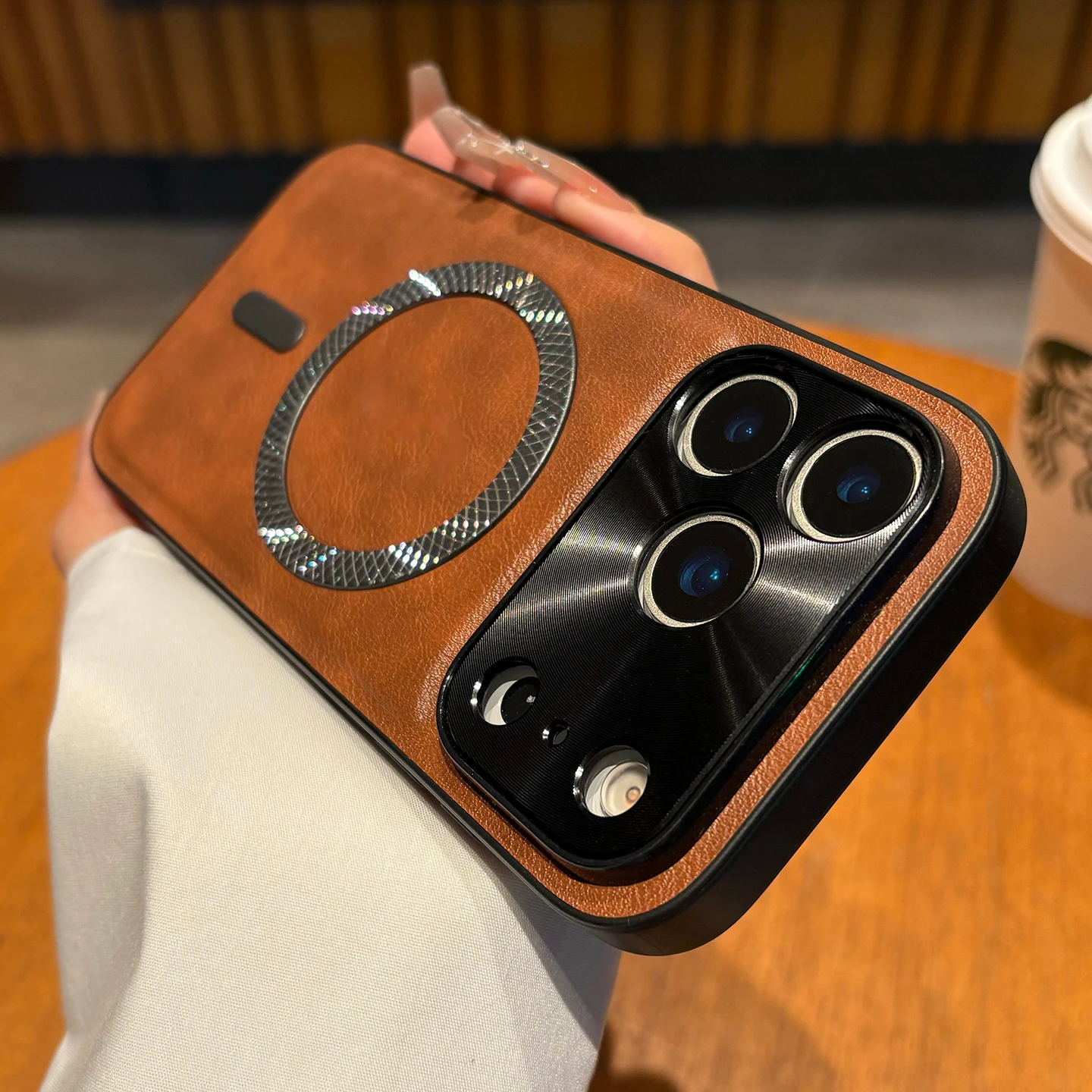 Magnetic Case for iPhone 17 Air 16 16E 15 14 13 12 11 Pro Max Plus Cover Leather Soft Shockproof for Mag-safe Metal Camera Shell