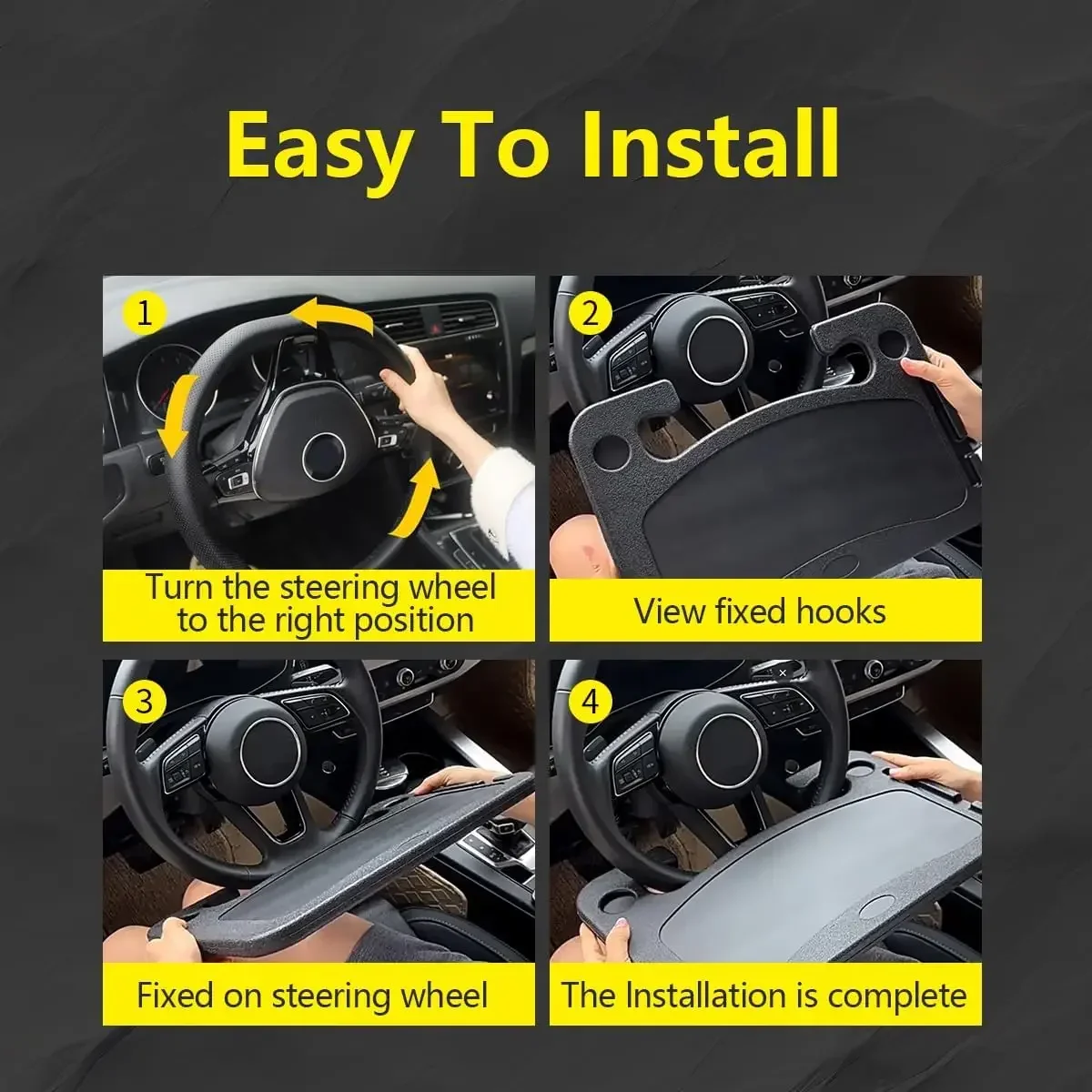 Car Laptop Table Stand Multi-function Car Dinner Plate Writing Desk Car Steering Wheel Dining Table Food Coffee Drink Tray Board