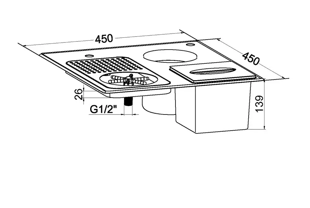 

98553-AF Kitchen Sink Bar Application Glass Rinser Filler with Pedestal Push Back Single Glass Dipperwell Faucet
