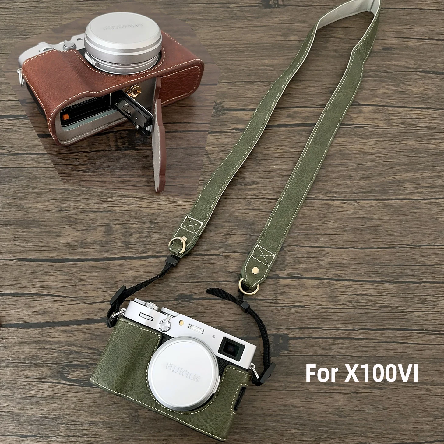 PU Leather Case for Fujifilm Fuji X100VI X-100VI camera bag Hard shell protective pouch