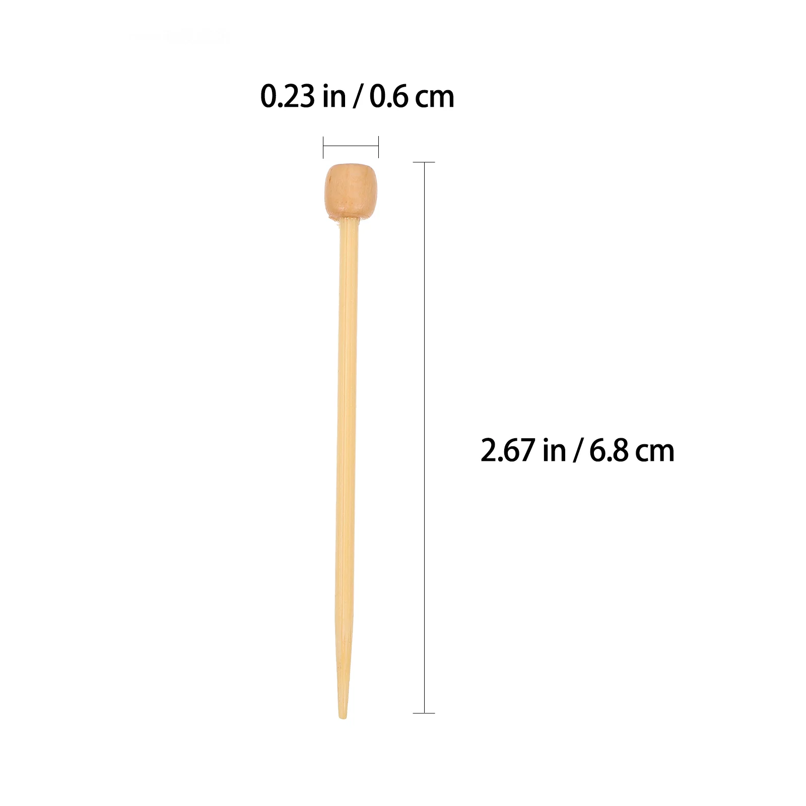 20 PCS Mini Needle DIY Brooch Material Knitting Supplies Short Rod Walnut Wood Rods Knitted Tools