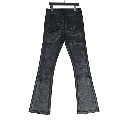 Imagen 2 del producto Owen Seak-pantalones vaqueros de cera de aceite para hombre, pantalón acampanado informal con revestimiento gótico, vaquero clásico, de diseñador sólido, de lujo