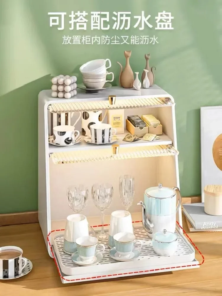 Cup storage shelf cup holder living room glass tea double dustproof household desktop put coffee water rack