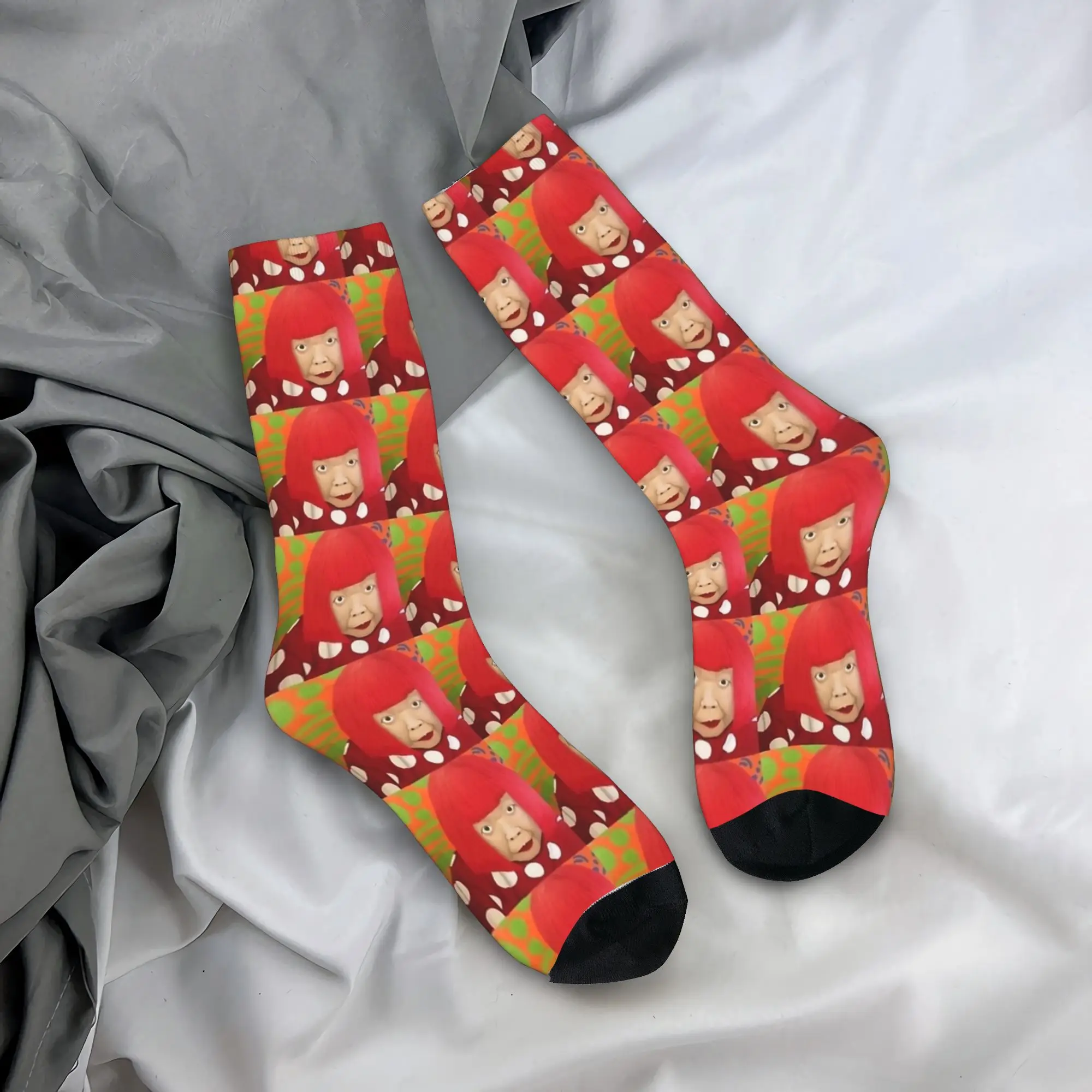 Hip-Hop Yayoi K-Kusama Fußballsocken, Polyester-Mittelrohrsocken für Damen und Herren, schweißabsorbierend