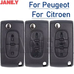 Smart Remote Key Case For Peugeot 207 307 308 407 607 807 for Citroen C2 C3 C4 C5 C6 2/3 Buttons Auto Flip Folding Car Key Shell
