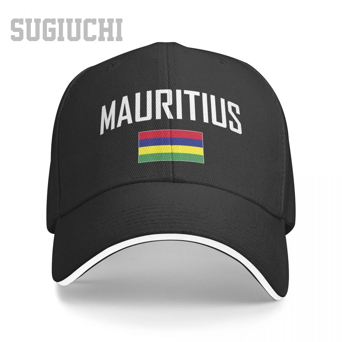 Unisex Sandwich MAURITIUS Flag And Font Baseball Cap Men Women Hip Hop Caps Snapback Golf Hat Fishing