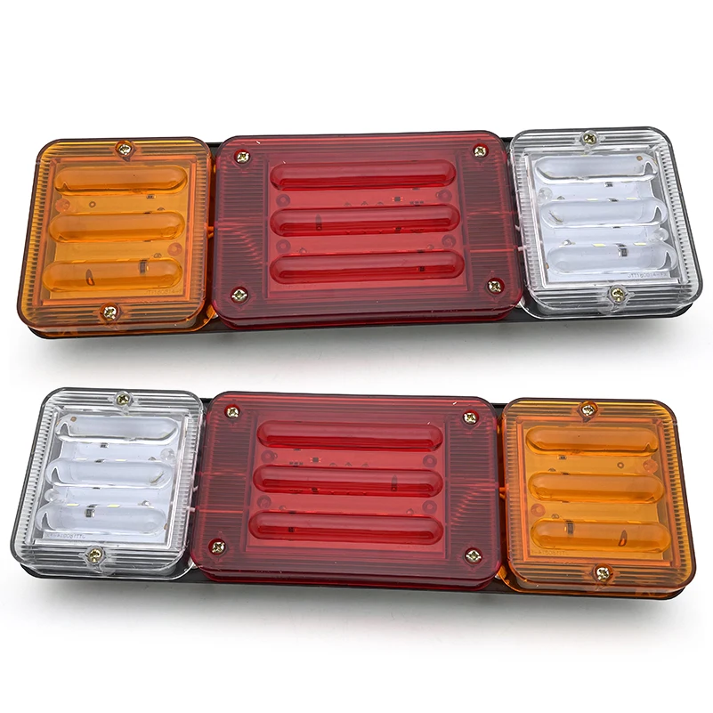 

2 pcs 12/24V Truck led Rear Taillight Trailer Stop Brake Reversing Fog Lamp Flow Steering Lorry Caravans Campers ATV.