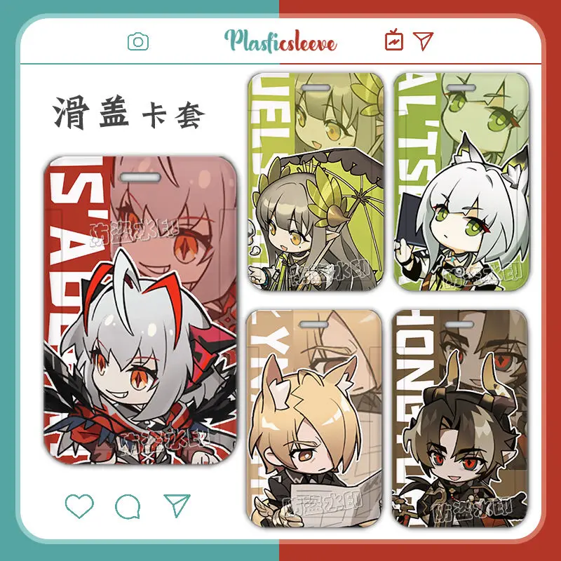 2025 NEW Arknights Shu Logos W Wiš'adel‌ Muelsyse Card Badge Holder with Keychain Key Chain Hang Rope Key Rings Japanese Gift