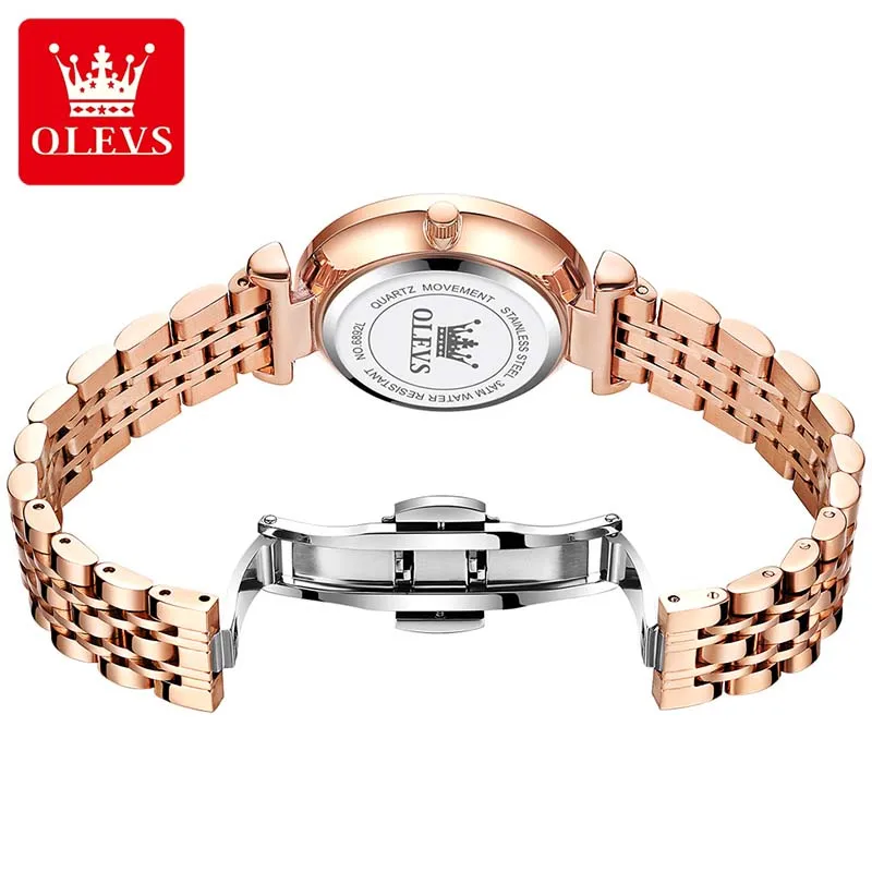 OLEVS womens Watch Luxury Top Brand Quartz Watches for Women Stainless Steel Wristwatche Fashion Waterproof Ladie Wristwatch