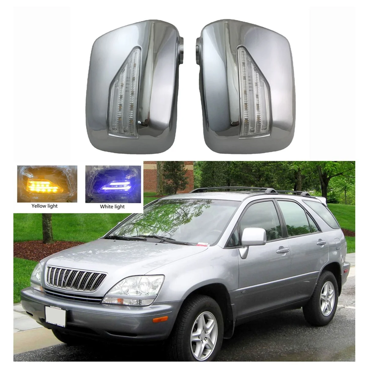 Car Door Mirror Cover with LED Trim Light for Lexus Rx300 XU110 RX 300 Is300 1998 - 2003