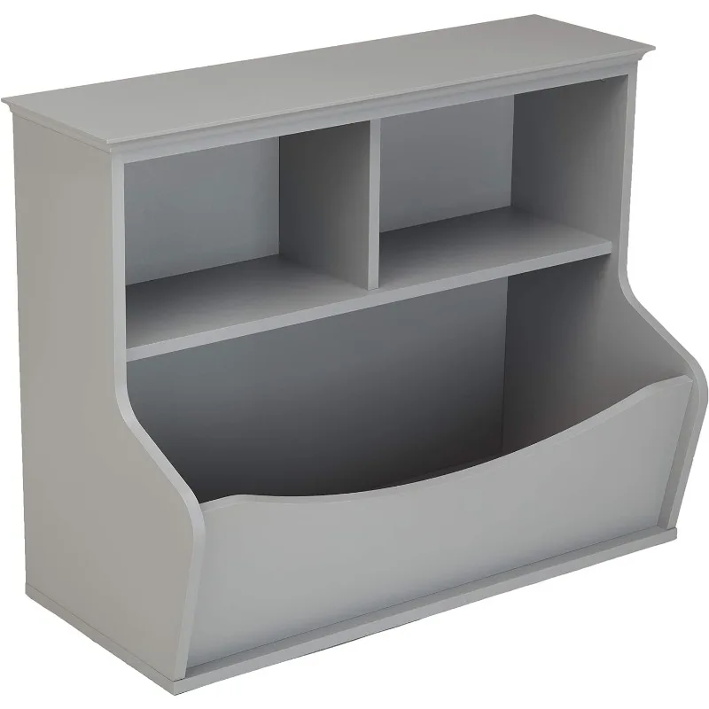 

Children's 3 Shelf Multi-Functional Bookcase and Toy Storage Bin - Grey, 14.84"D x 31.25"W x 24.56"H