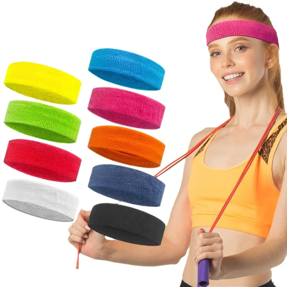 1 PC Towel cloth Headband Sweat Bandage Sport Head Hair Band Workout Tennis Fitness Jog Basketball Running Sweatband Women Men