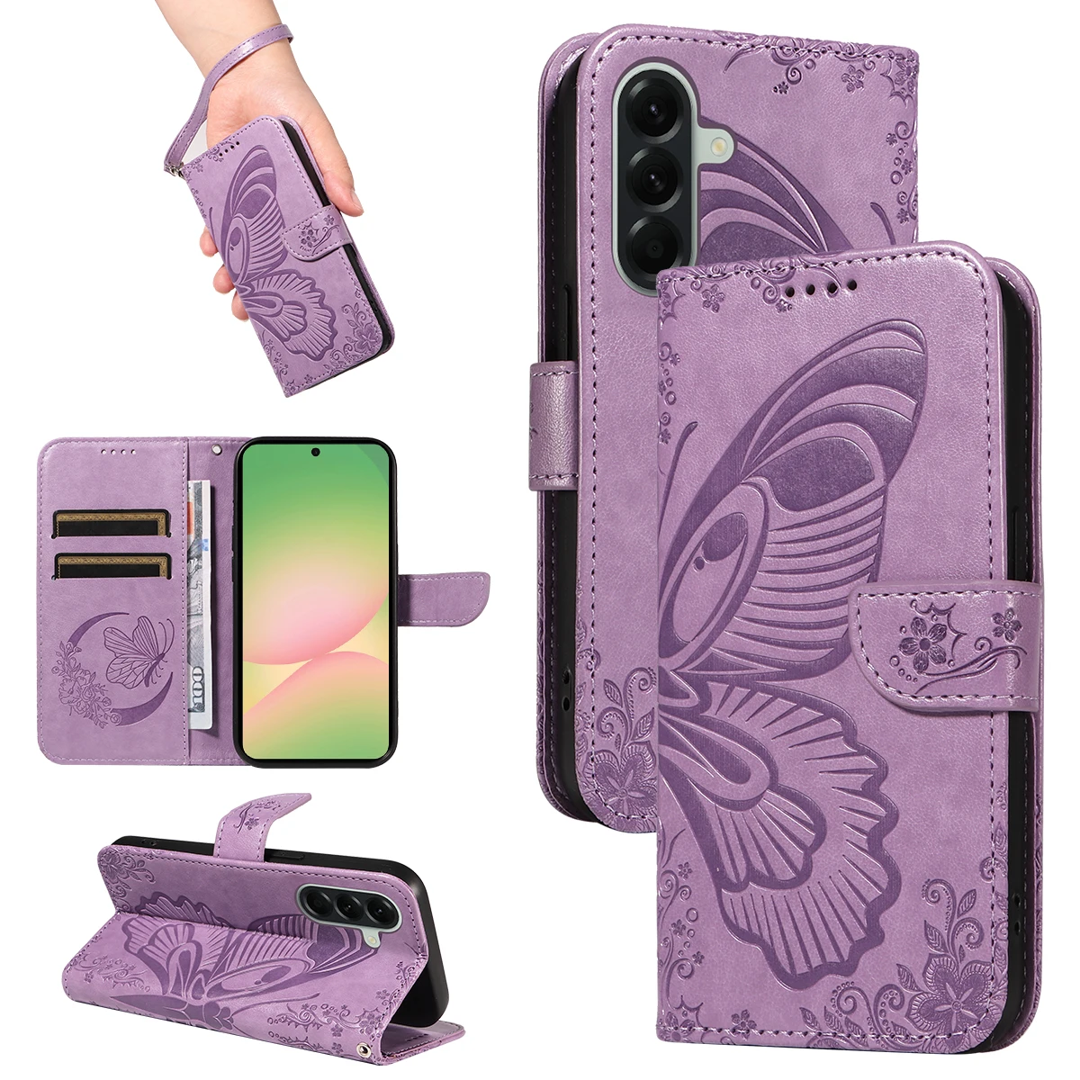 Luxury Leather Phone Case on For Coque Samsung Galaxy A57 A37 A17 A07 A56 A36 A26 A16 A06 A55 A35 A25 A15 A05 Flip Wallet Cover