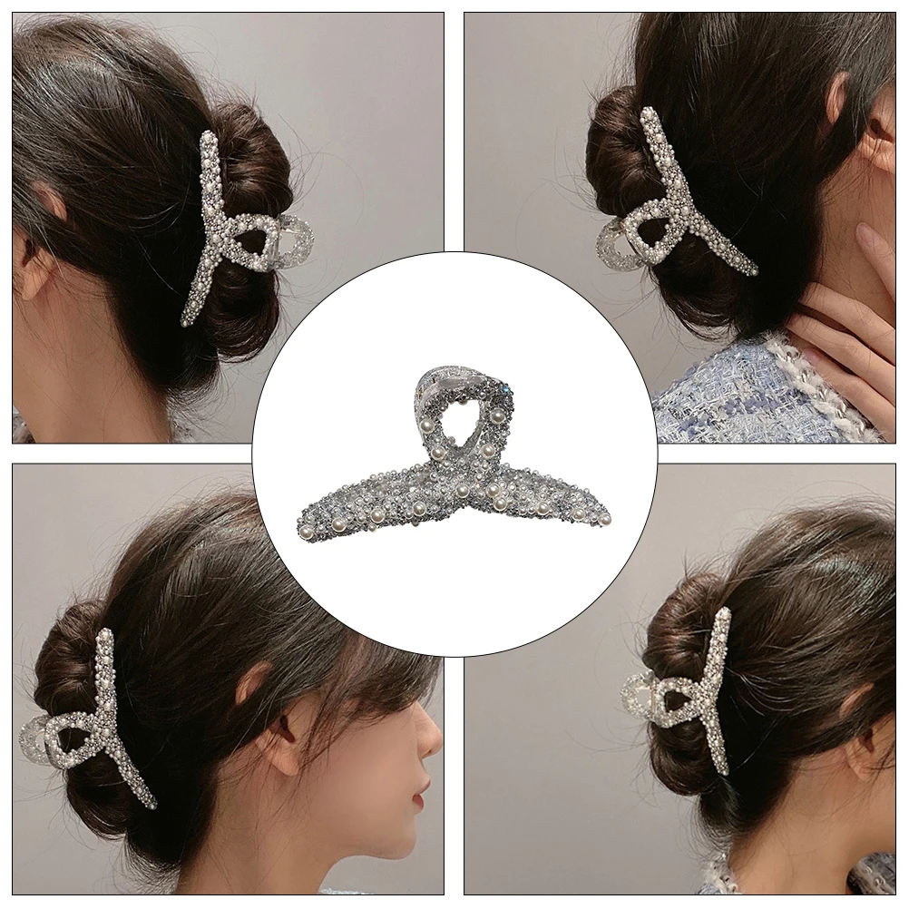 

Pearl Rhinestone Hair Clip Decorative Fashion Hairpin Women Barrette Pins Accessory Headdress Elegant Wedding Party