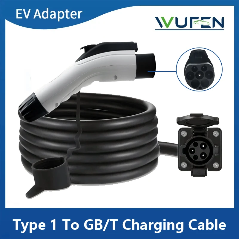 

China J1772 to Gbt Charging Cable Adapter 7kw Electric Vehicle extension cable Type 1 Socket to GB/T Plug 5M Connection line 32A